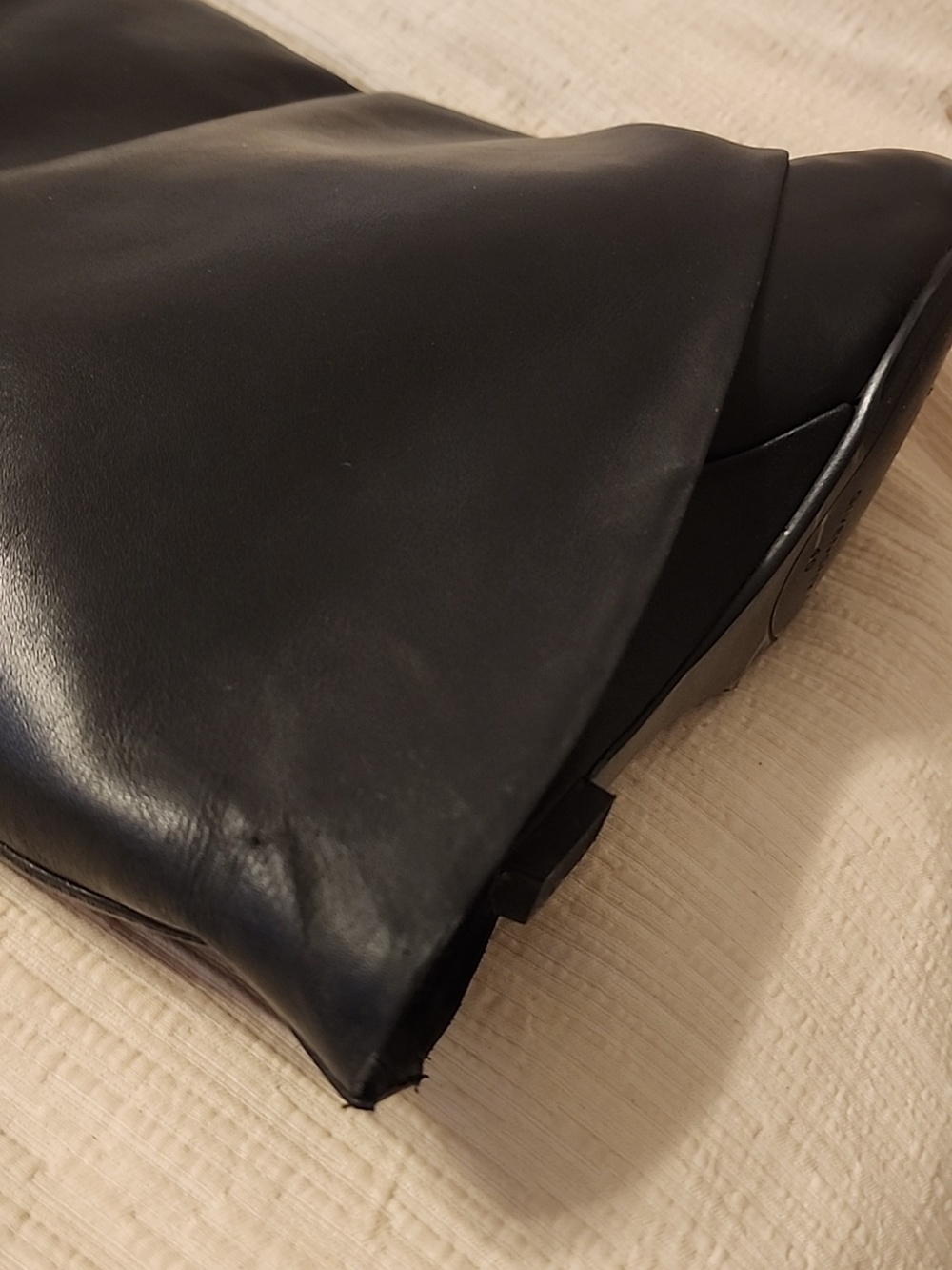 Givenchy Shark Lock Wedge Knee High Black Almond Toe Pull On Boot Size 10 - Picture 16 of 17